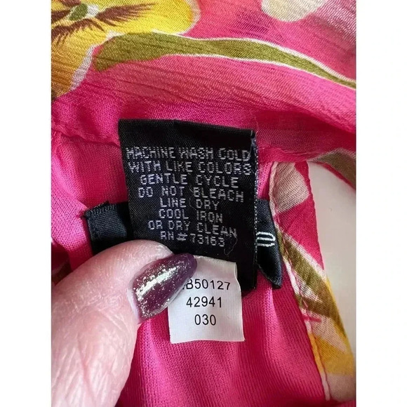 Spense pink liberty floral ruffled halter top size medium - Picture 6 of 8